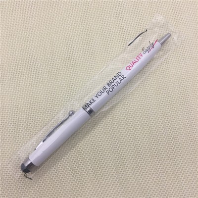 Slim Aluminum Rotary Ballpoint Pen With Stylus Touch