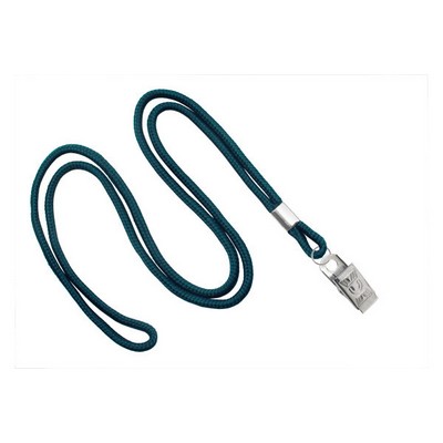 1/8" Blank Lanyard w/Bulldog Clip (Teal Blue)