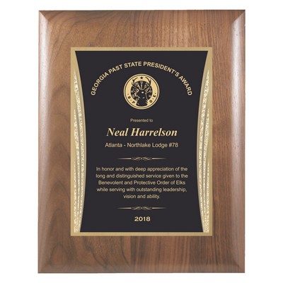 Walnut Plaque w/Black Showtime Plate (9"x12")