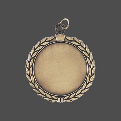 Antique Silver Wreath/Insert Holder Medal (2½")/(2")