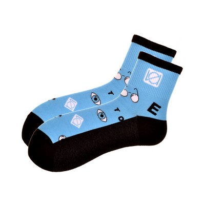 Custom Athletic Quarter Crew Socks - Up To 6 Yarn Colors