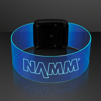 Laser Engraved - Cosmic Blue LED Magnetic Clasp Bracelets - PRINTED