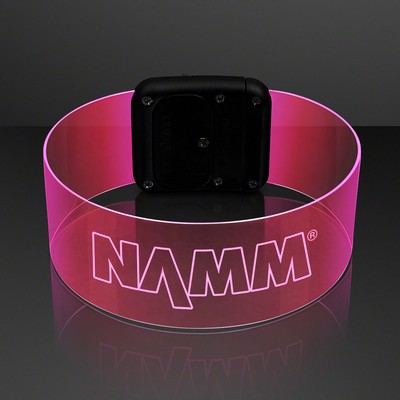 Laser Engraved - Cosmic Pink LED Magnetic Clasp Bracelets - PRINTED