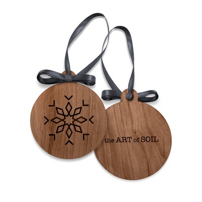 Wood Veneer Ornaments w/Laser Engraving