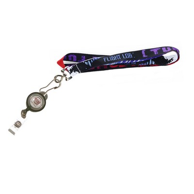 5/8" Full Color Sublimated Lanyard w/ J-Hoop Clip & Badge Reel Set