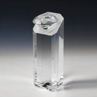 Diamond Tower Optical Crystal Award/Trophy.9"