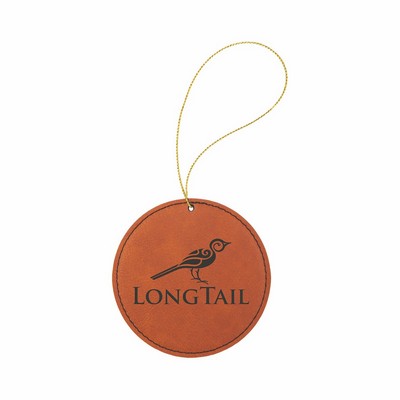 Rawhide Leatherette Round Ornament