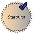 1¾" Starburst Embossed & Foil Hot Stamped Label