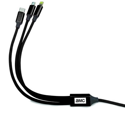 Multi 3" 1 Woven Cable Charger