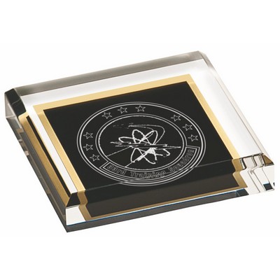 Black Acrylic Paperweight (3 3/4" x 3 3/4")