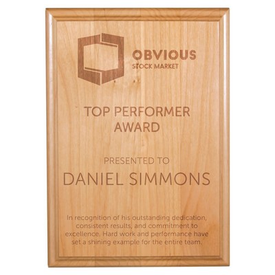 5" x 7" All American Red Alder Plaque