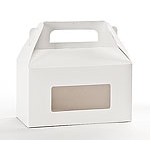 Horizontal White Candy Tote Box w/Window (5¼"x2"x3½")