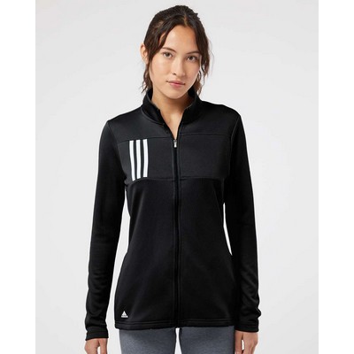 Adidas® Women's 3-Stripes Double Knit Full-Zip Pullover Shirt