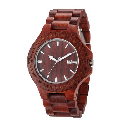 Red Sandalwood Calendar Watch