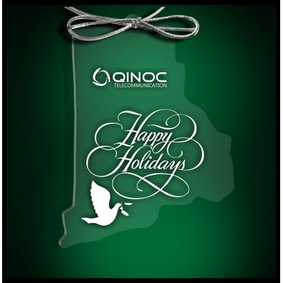 Rhode Island Budget Ornament in Clear Acrylic