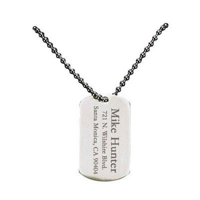 Single-Sided Dog Tag Pendant - No Chain