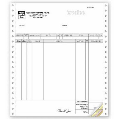Continuous Invoice Forms - Classic (3 Part)