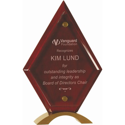 10" Diamond Rosewood Piano Finish Floating Jade Glass Standup