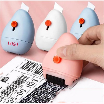 Multi-Function Water-Drop Shape Safe Unpacking Knife With Graffiti Stamp