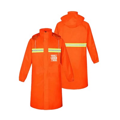 Reflective Safety Long Smock Jacket Raincoat