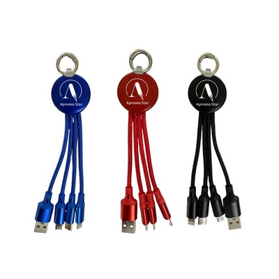 LED Light Up 3" 1 Charging Cable with Keychain