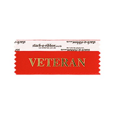 Veteran Stk A Rbn Red Ribbon Gold Imprint