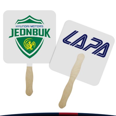Square Wooden Handle Hand Fan