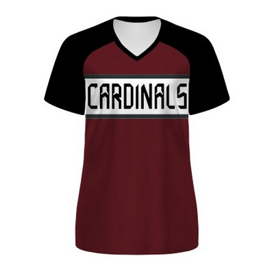 Holloway Ladies' FreeStyle™ Semi-Sublimated Raglan Tee-Black