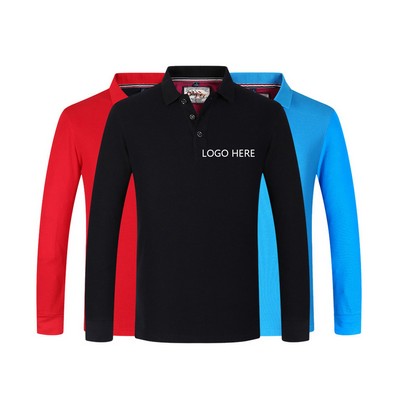 Quick Drying Long Sleeve Polo Shirts
