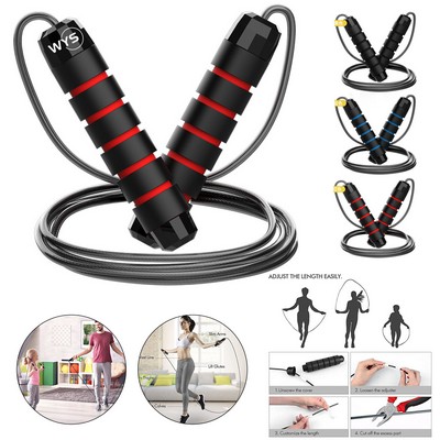 Adjustable Steel Jump Rope with Foam Handles