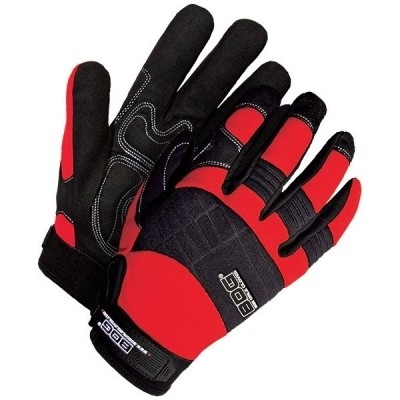 Unlined Synthetic Leather Gloves (Red)