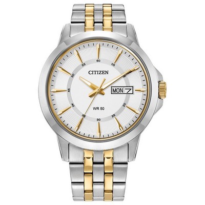 Citizen® Men's Two-Tone Quartz Watch w/Silver Dial