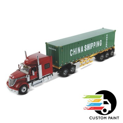 1:50 International Lne Star SFFA Tandem + 72" Sleeper + 40' Skelatal Trailer + 40' Dry Container