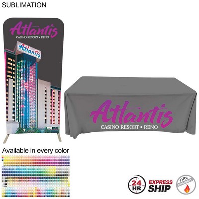 24 Hr Express Ship- Tradeshow Booth Package Sleek, 3'Wide EuroFit Display & 6' Sublimated Tablecloth