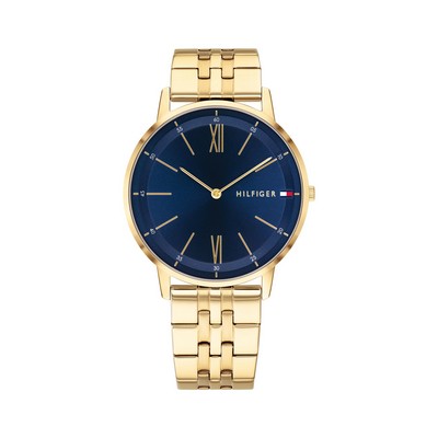 Tommy Hilfiger® Gent's Ionic Plated Watch w/Blue Dial