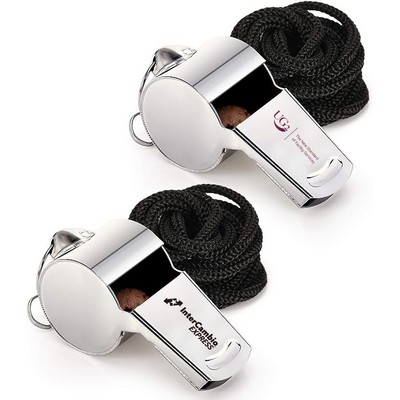 Stainless Steel Super Loud Sports Whistle with Lanyard, Perfect for Referees, Coaches, Polices,