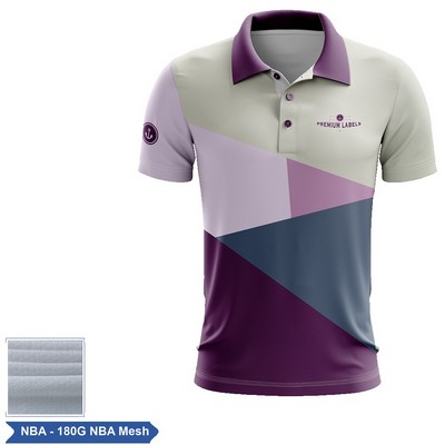 Sublimation NBA Mesh Short Sleeve Polo - Men, Women, Kids