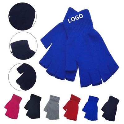 Acrylic Knit Half Finger Gloves