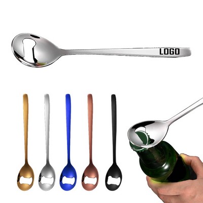 8 1/5" All In One Stainless Steel Spoon & Bottle Opener