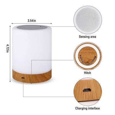 Desktop Warm Light Night Light With Natural Wood Texture