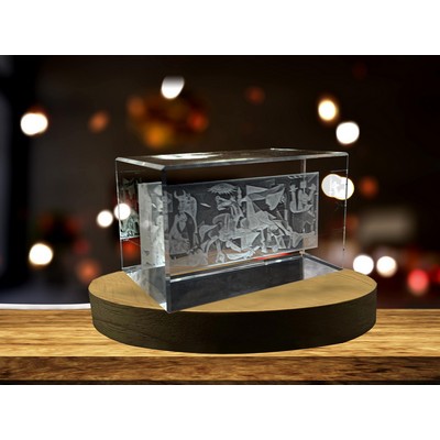 Guernica 3D Crystal Trophy Award w/LED Base Light - Art Recognition Gift