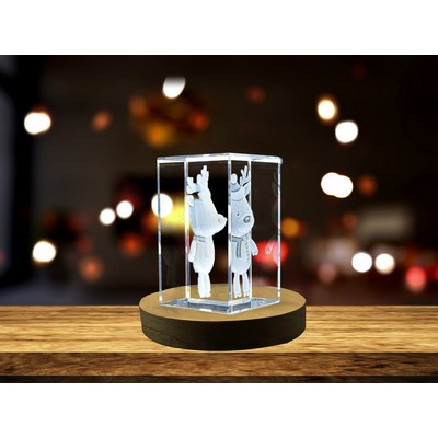 Graceful Reindeer 3D Engraved Crystal Recognition Award