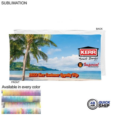 48 Hr Quick Ship - Heaviest Weight, Plush Velour Terry Cotton Blend Beach Towel, 30x60, Sublimated