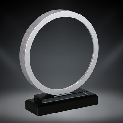 Stargate Glass Award with Silver Ring, 7"H