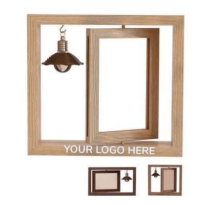 6" Wooden Frame With Bulb