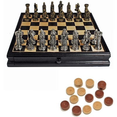 Medieval Chess & Checkers Game Set - 15"