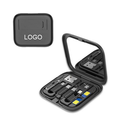 Multifunctional Charging Cable Set Storage Box w/Mirror