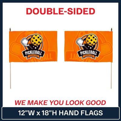 12" x 18" Hand Flag - Double Sided