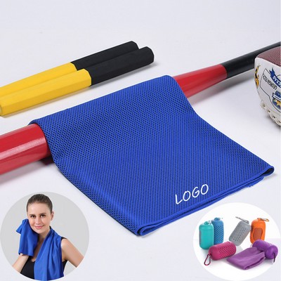 12 X 32" Cooling Towel With Silicone Case