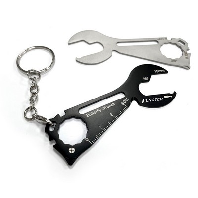 11" 1 Stainless Steel Wrench Shape Keychain Multitool